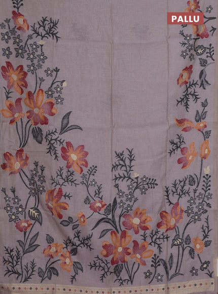 Munga cotton saree brown shade and maroon with allover thread weaves in borderless style