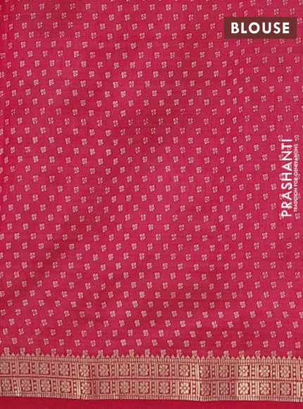 Semi raw silk saree pink with allover butta prints and zari woven border