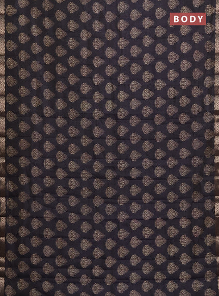 Semi raw silk saree navy blue with butta prints and zari woven border