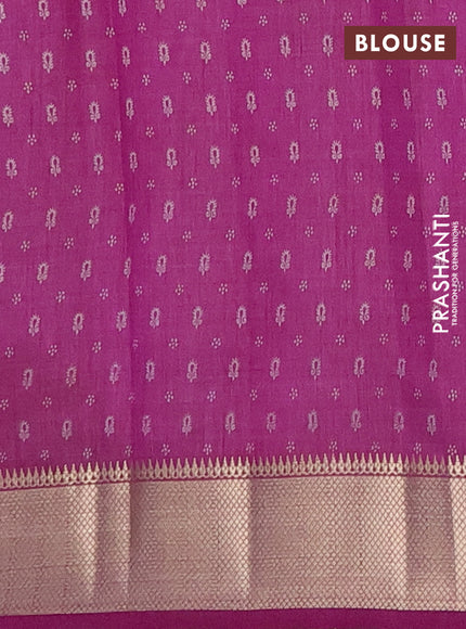 Semi raw silk saree purple with butta prints and zari woven border
