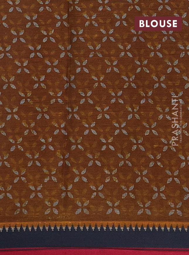 Muslin cotton saree grey mustard and black with allover prints and woven border