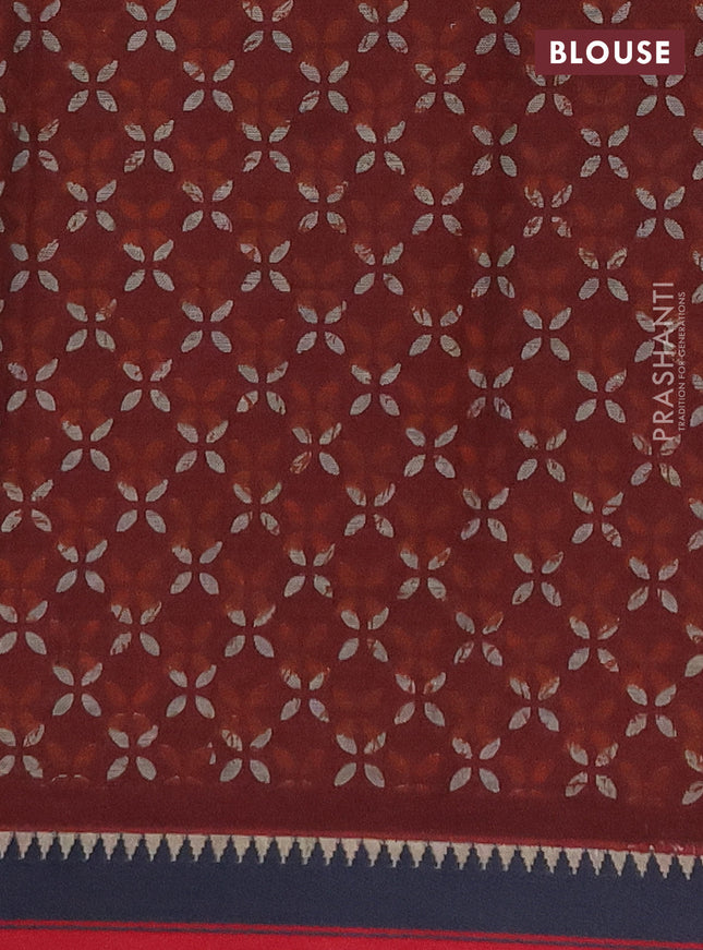 Muslin cotton saree grey maroon and black with allover prints and woven border