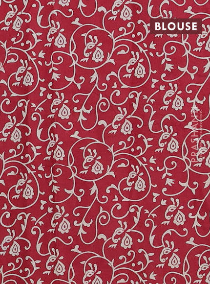 Muslin cotton saree maroon with allover prints and printed border