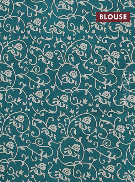 Muslin cotton saree green with allover prints and printed border
