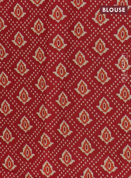 Muslin cotton saree sap green and maroon with allover butta prints and printed border