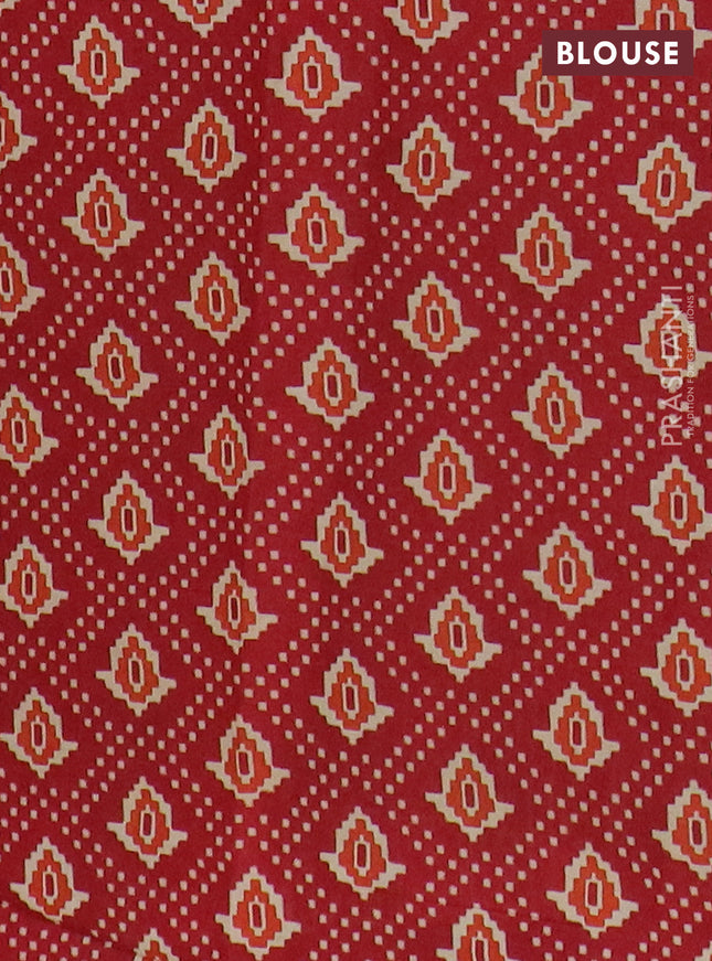 Muslin cotton saree sap green and maroon with allover butta prints and printed border