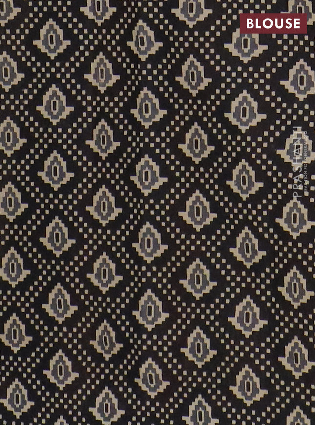 Muslin cotton saree purple and black with allover butta prints and printed border