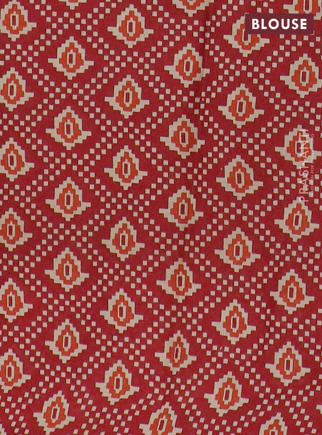 Muslin cotton saree blue and maroon with allover butta prints and printed border