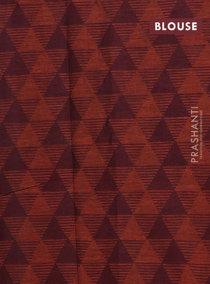 Muslin cotton saree navy blue and maroon with allover prints and woven border