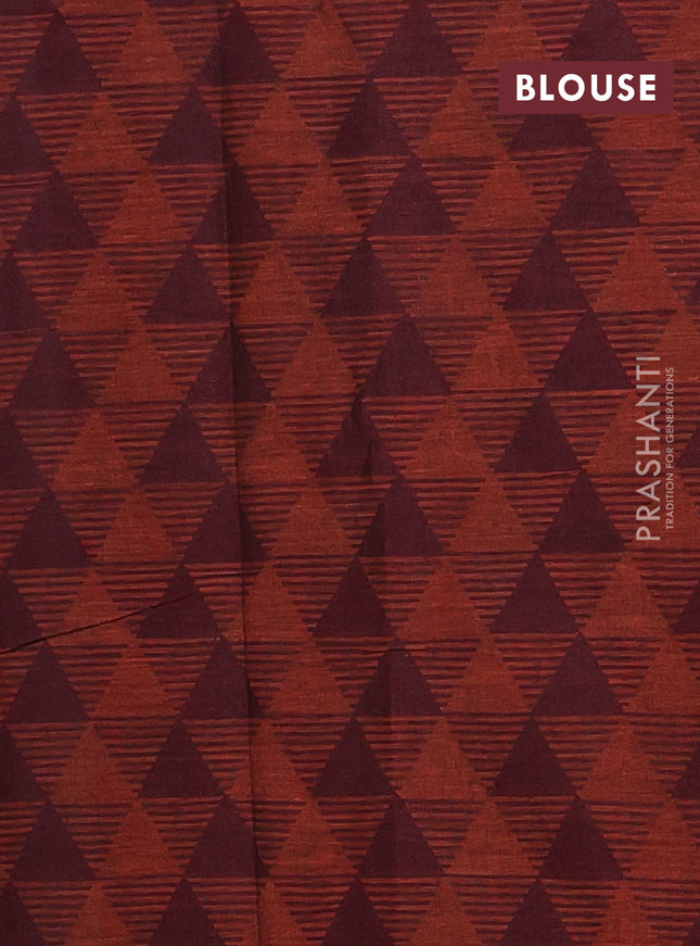 Muslin cotton saree navy blue and maroon with allover prints and woven border