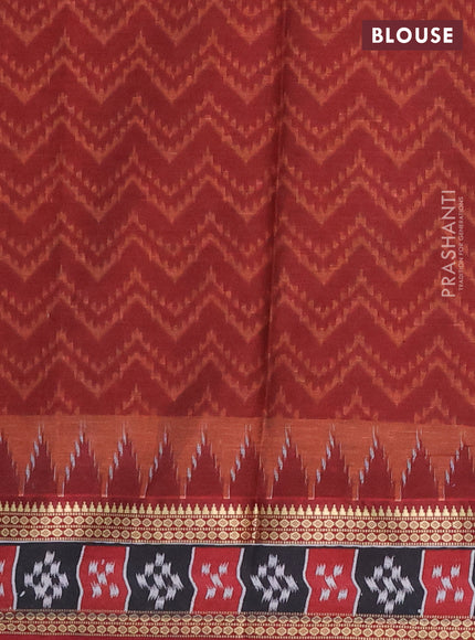 Muslin cotton saree maroon and black with allover prints and woven border
