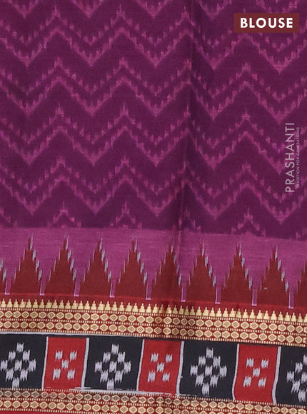 Muslin cotton saree deep purple and maroon with allover prints and woven border
