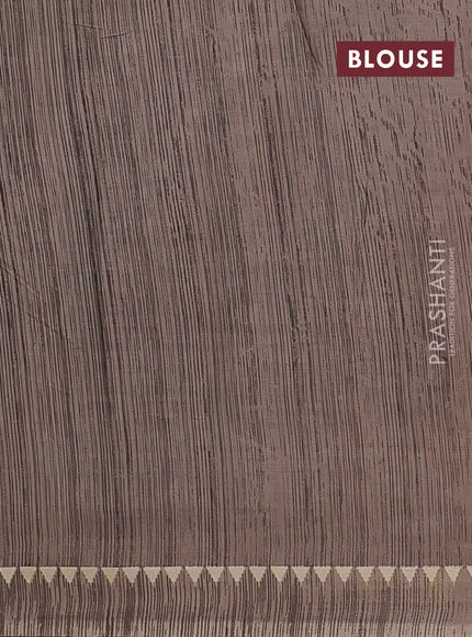 Muslin cotton saree maroon with allover floral prints and printed border