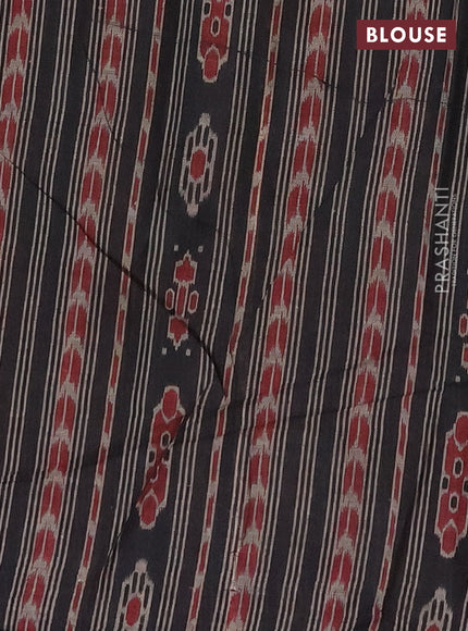 Muslin cotton saree maroon and black with allover prints and printed border