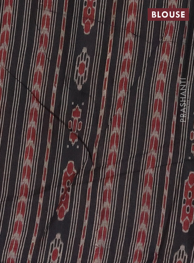 Muslin cotton saree maroon and black with allover prints and printed border