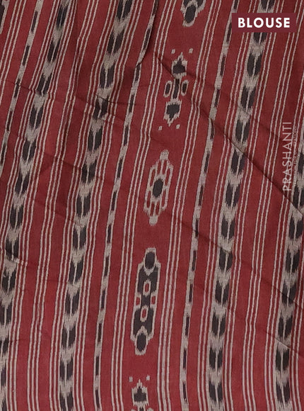 Muslin cotton saree grey and black maroon with allover prints and simple border