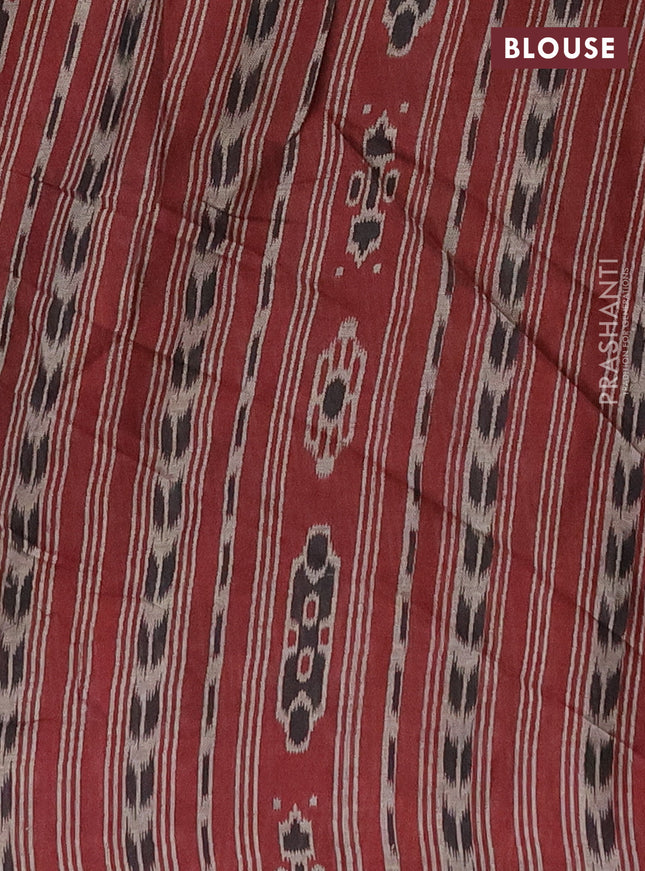 Muslin cotton saree grey and black maroon with allover prints and simple border