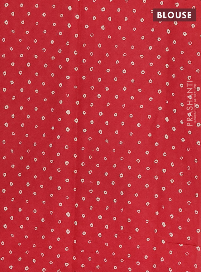 Muslin cotton saree blue and maroon with allover ajrakh prints and printed border