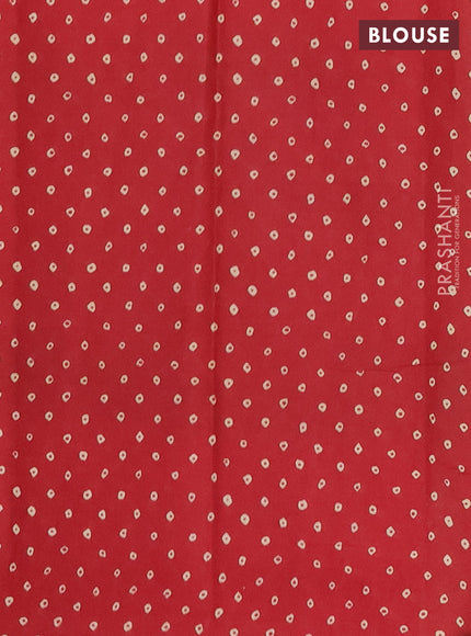 Muslin cotton saree green and maroon with allover ajrakh prints and printed border