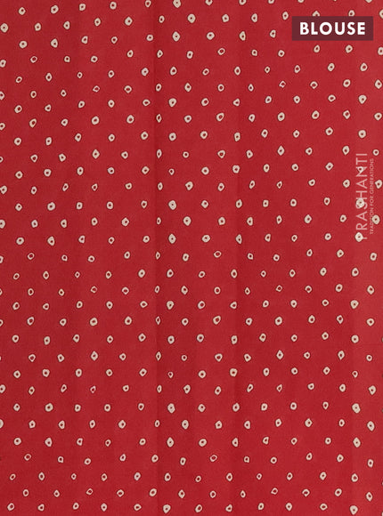 Muslin cotton saree mustard yellow and red with allover ajrakh prints and printed border