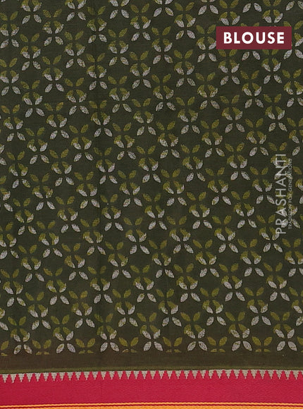 Muslin cotton saree grey and maroon with floral butta prints and woven border