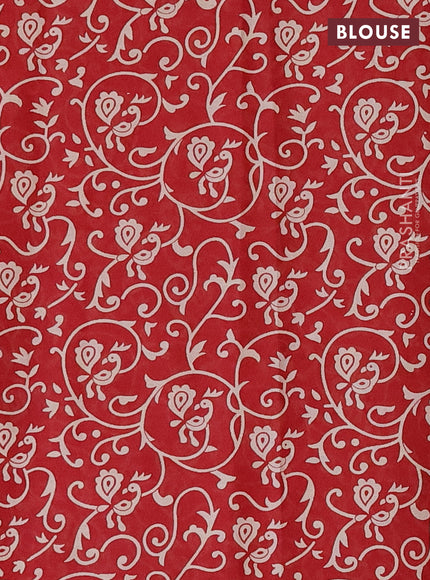 Muslin cotton saree maroon with allover prints and printed border