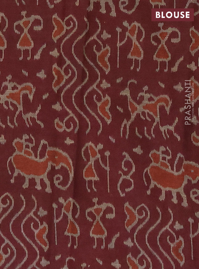 Muslin cotton saree navy blue and deep maroon with allover prints and printed border