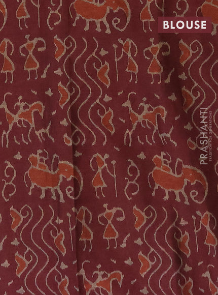 Muslin cotton saree mustard shade and deep maroon with allover prints and printed border