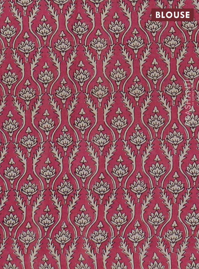 Muslin cotton saree pastel pink with floral butta prints and printed border
