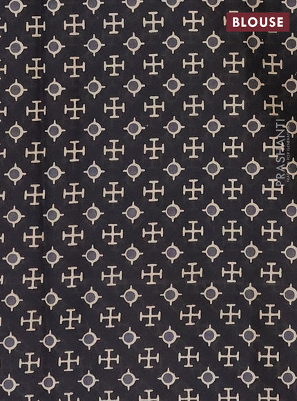 Muslin cotton saree purple and black with butta prints and printed border