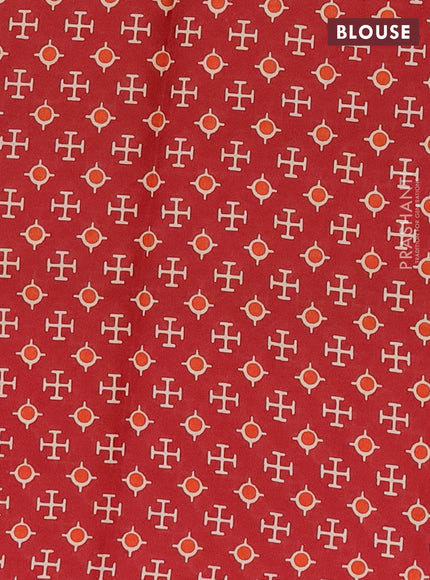 Muslin cotton saree sap green and maroon with butta prints and printed border