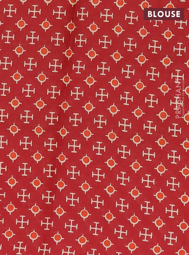 Muslin cotton saree sap green and maroon with butta prints and printed border