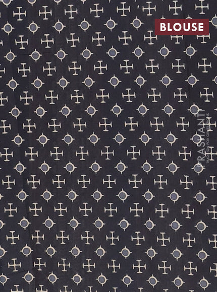 Muslin cotton saree maroon and black with butta prints and printed border