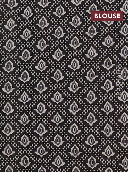 Muslin cotton saree maroon and black with allover prints and printed border