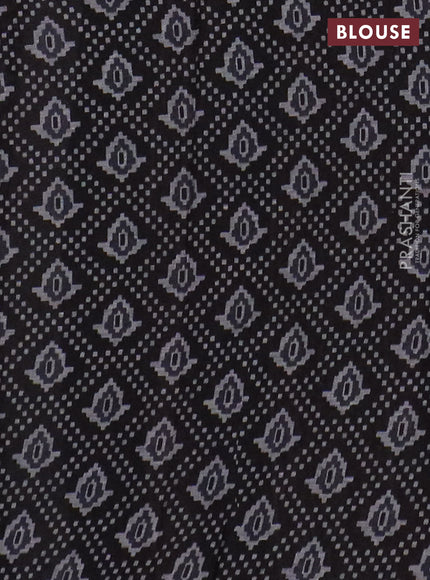 Muslin cotton saree maroon and black with allover prints and printed border