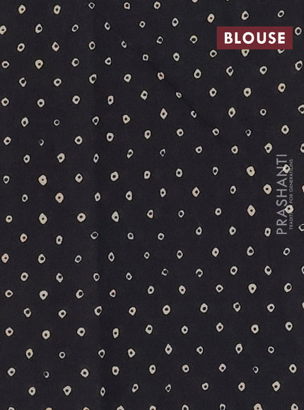 Muslin cotton saree maroon and black with ajrakh prints and printed border