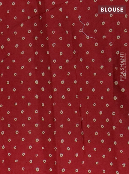 Muslin cotton saree blue and maroon with ajrakh prints and printed border