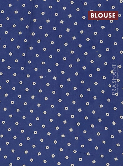 Muslin cotton saree peacock blue with allover kalamkari prints and printed border