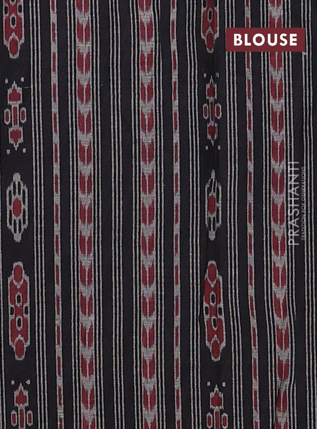 Muslin cotton saree grey and black with allover prints and printed border