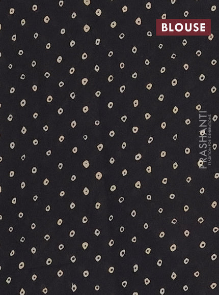 Muslin cotton saree maroon and black with ajrakh prints and printed border