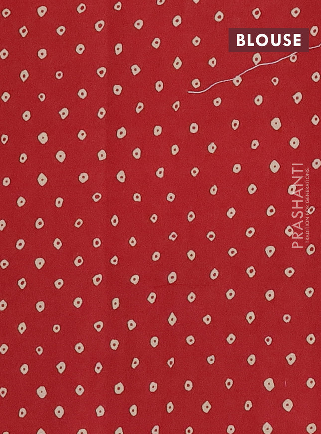 Muslin cotton saree navy blue and maroon with ajrakh prints and printed border