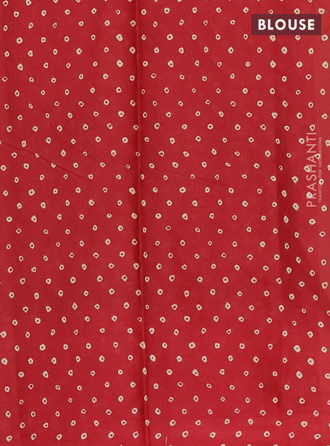 Muslin cotton saree sap green and maroon with kalamkari prints and printed border