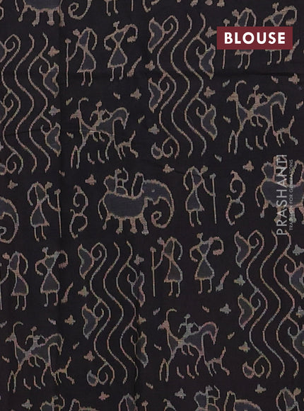 Muslin cotton saree maroon and black with allover kalamkari prints and printed border