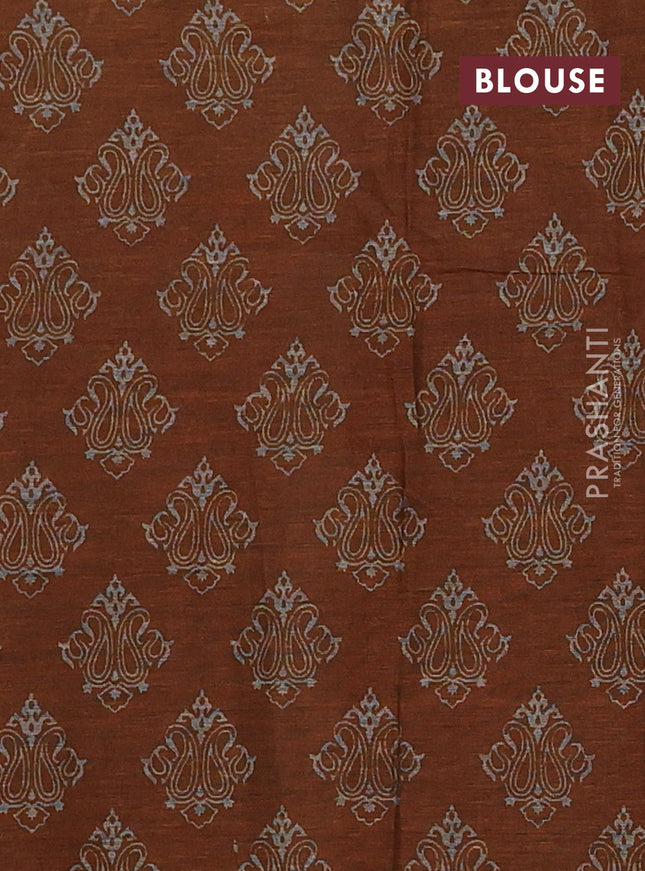 Muslin cotton saree mustard shade and black with allover prints and woven border