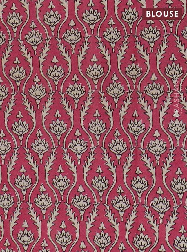 Muslin cotton saree pastel pink with floral butta prints and printed border