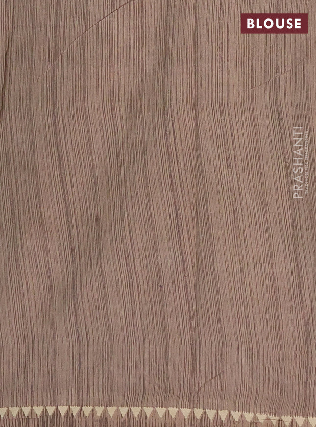 Muslin cotton saree pastel green with allover kalamkari prints and printed border