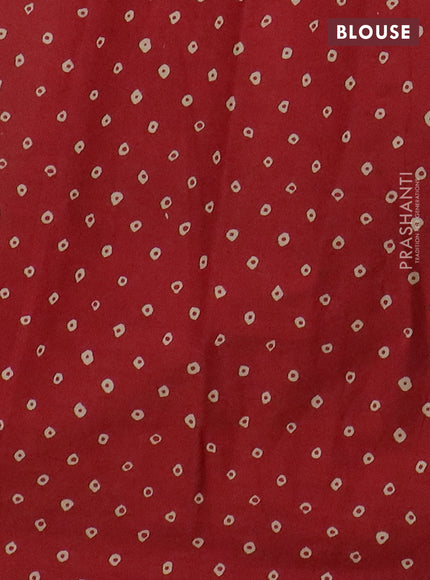 Muslin cotton saree dark mustard and maroon with ajrakh prints and printed border