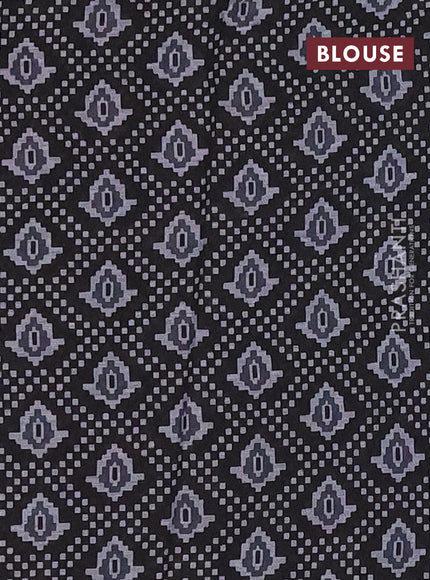 Muslin cotton saree purple and black with allover prints and printed border