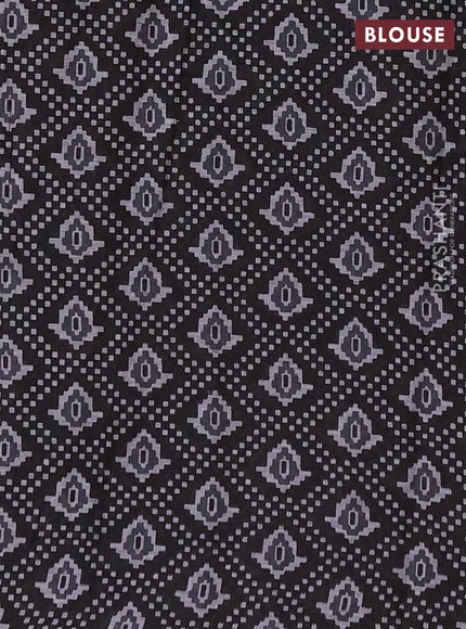 Muslin cotton saree maroon and black with allover prints and printed border