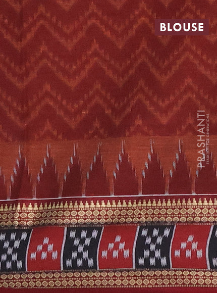 Muslin cotton saree maroon with allover prints and woven border